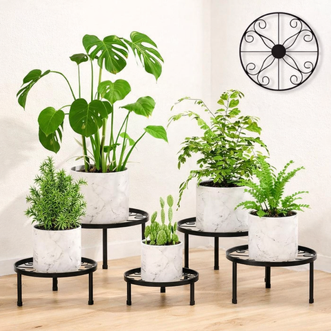 Modern Black Metal Plant Stand Set (3-5 Piece)