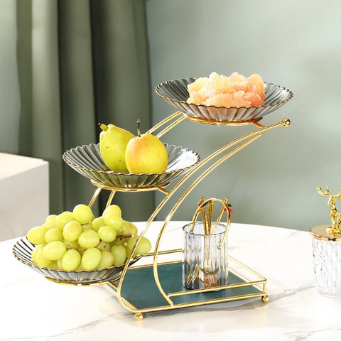 Dish Snacks Serving Rack With Glass Bowl