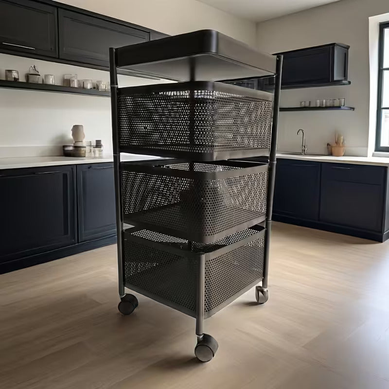 3 Tier Rotatable Baket With wheels
