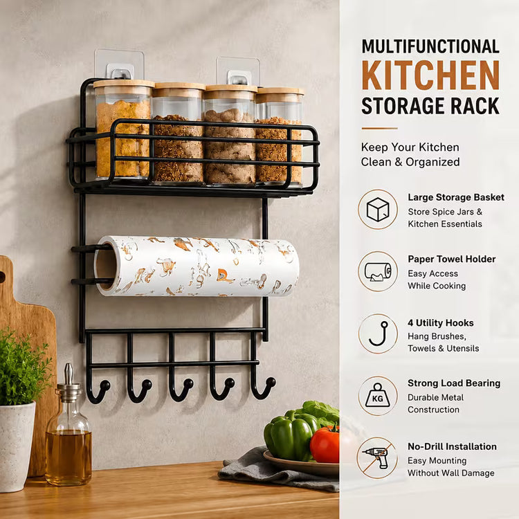 Wall Mounted Organizer With Paper Towel