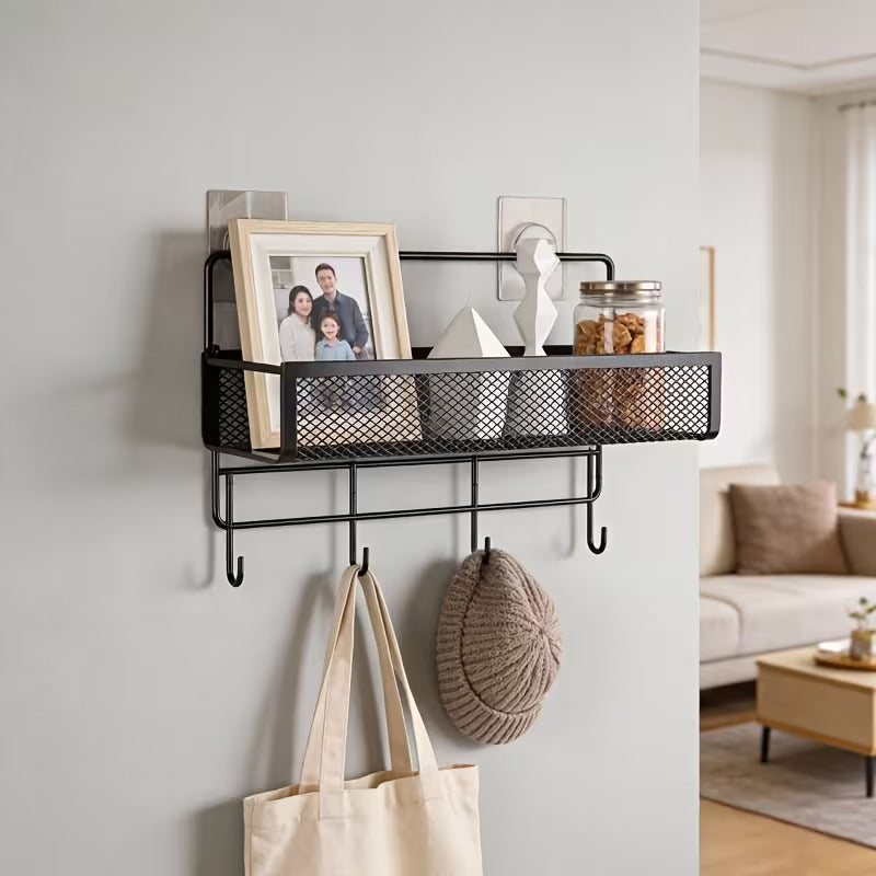 2 pc wall basket rust free with wall stickers. No drill needed