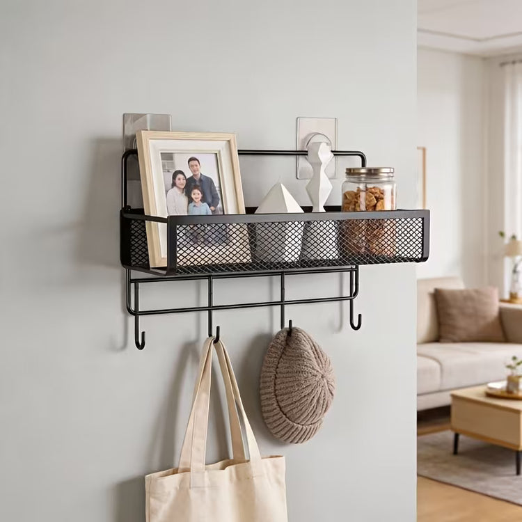 2 pc wall basket rust free with wall stickers. No drill needed