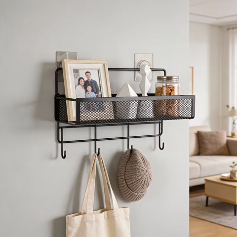 2 pc wall basket rust free with wall stickers. No drill needed