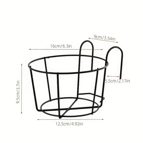 Black Metal Hanging Plant Rack