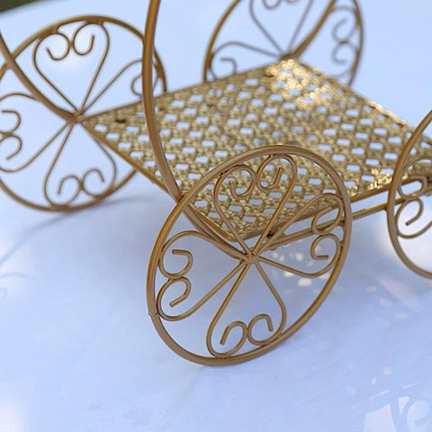 Gold 2 Tier Cinderella Carriage Cupcake Dessert Display Stand