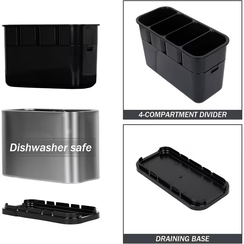 Utensil Cutlery Holder| Stainless steel Cutlery and chopsticks Compartment Storage Box