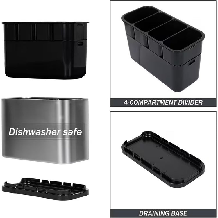 Utensil Cutlery Holder| Stainless steel Cutlery and chopsticks Compartment Storage Box