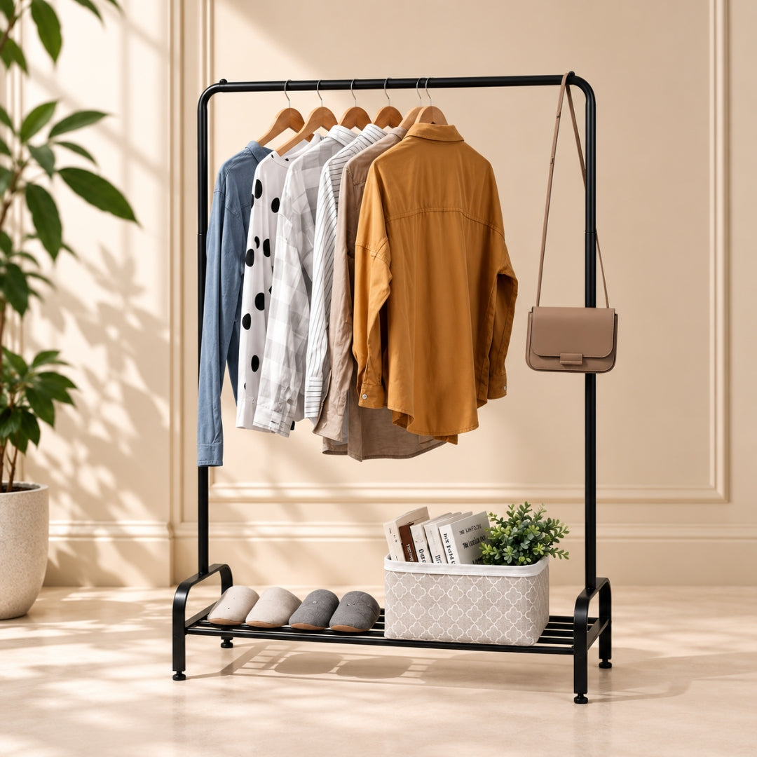 Multi-purpose Clothes  Oganizer  stand with Single Shoe Rack