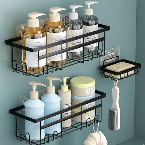 Three-Pack Drill-Free Shower Rack