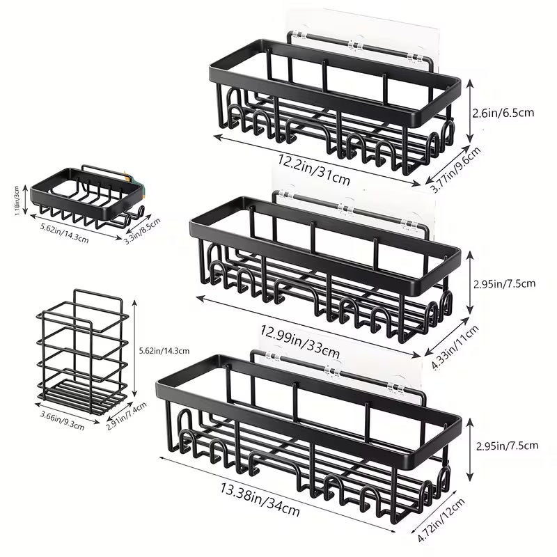 6 Pcs Wall Mounted Bathroom Shelves For Soap and toiletries