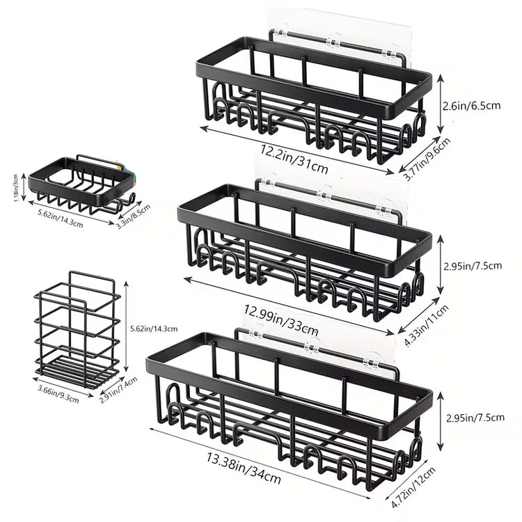 6 Pcs Wall Mounted Bathroom Shelves For Soap and toiletries
