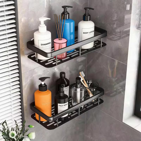 2 Pc Wall Mounted Shelves  For kitchen / Bathroom With Adhesive Stickers
