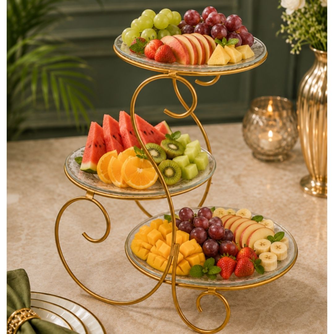 Elegant 3-Tier Gold Serving Stand