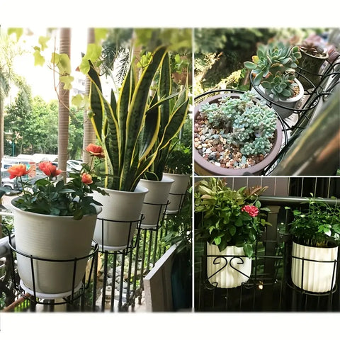 Black Metal Hanging Plant Rack