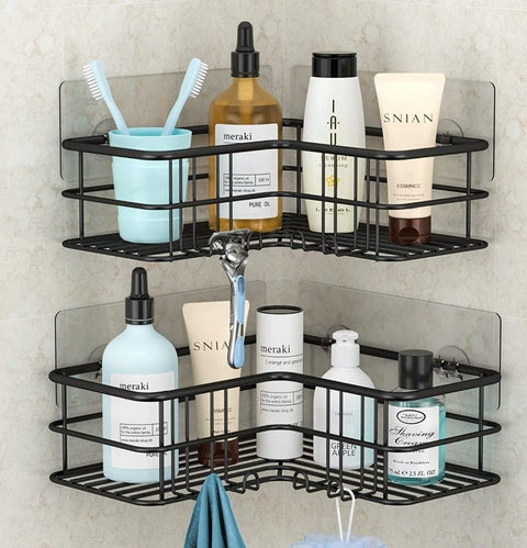 2 Pc Bathroom Corner Shelf Wall Mounted with adhesive hook