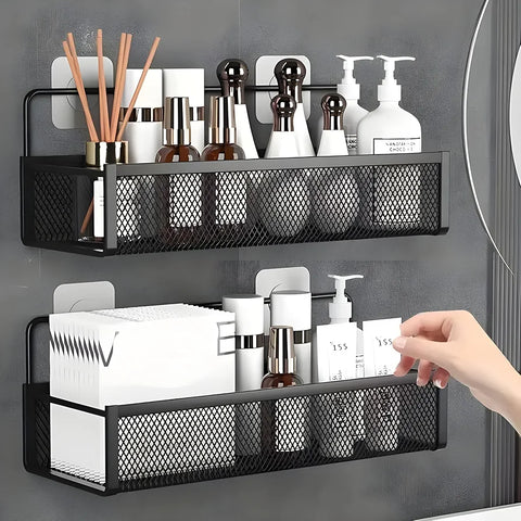 2 pc Storage wall mounted basket with adhesive stickers
