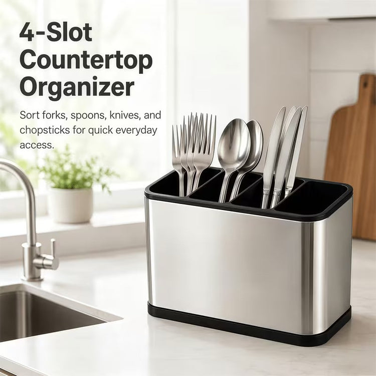 Utensil Cutlery Holder| Stainless steel Cutlery and chopsticks Compartment Storage Box