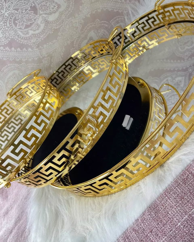 Gold Luxury Trays With Mirror Base Premium quality