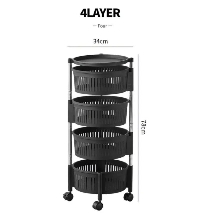 4 Layer Fruit/Vegetables Rotatable Moveable Basket