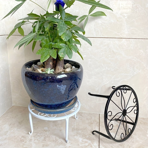 Rust-Proof Metal Floor Stand Plant Rack - Indoor/Outdoor,