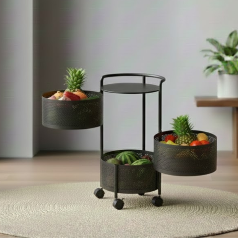 3 Tier Rotatable Baket With wheels