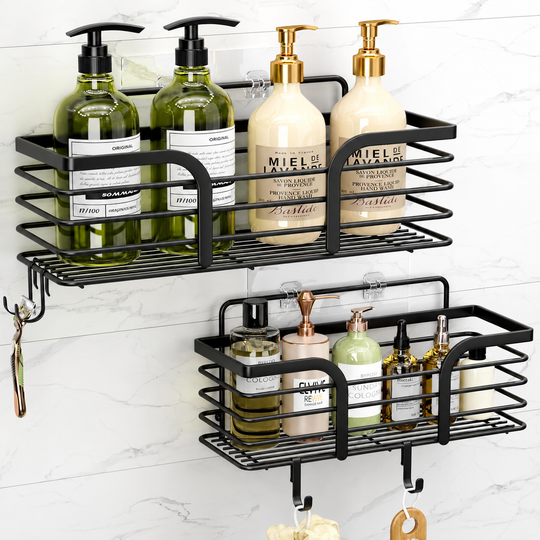2 Pc Wall Mounted Storage Shelves Premium Quality with Adhesive Stickers| No Drill Needed