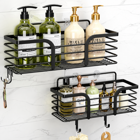 2 Pc Wall Mounted Storage Shelves Premium Quality with Adhesive Stickers| No Drill Needed