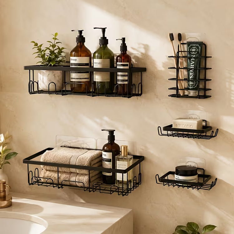 Pack of 5 Storage Shelves with Adhesive Stickers