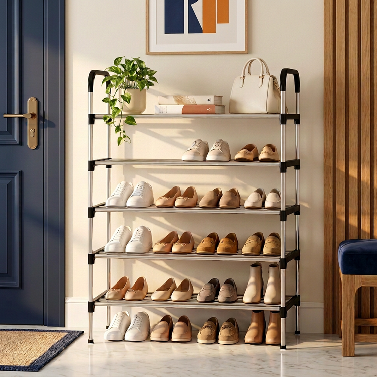 Versatile 5 Layer Shoe Rack tight close-up